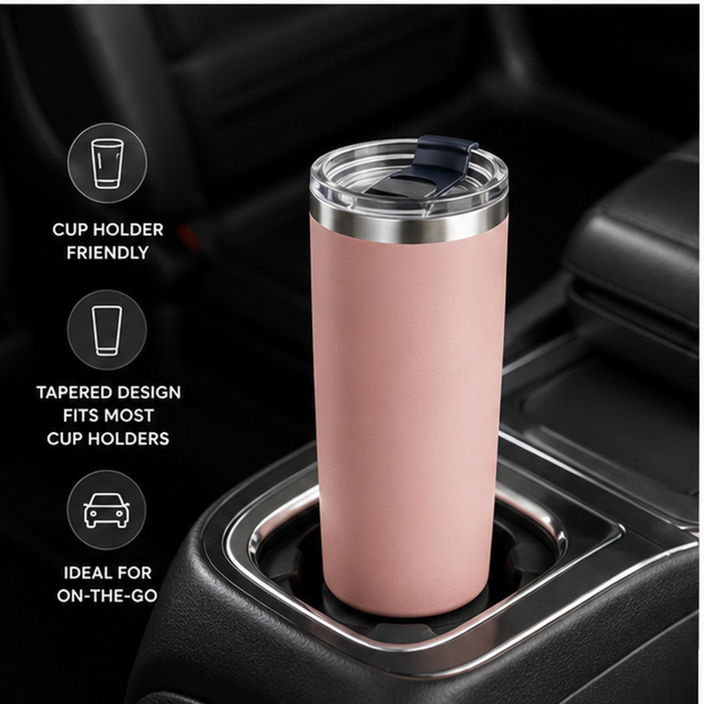20oz Ceramic-Lined Travel Mug – Insulated Stainless Steel Coffee Tumbler, Leak-Resistant Commuter Cup with Lid