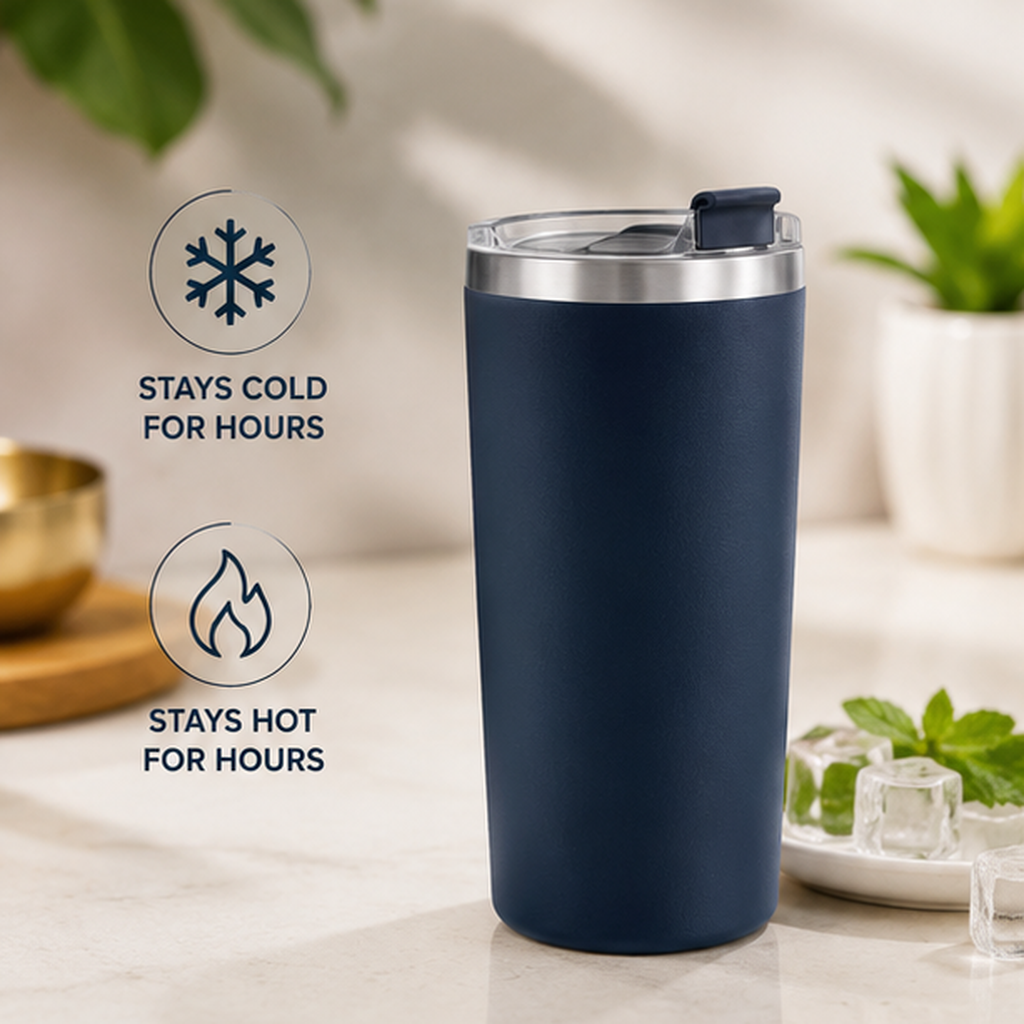 20oz Ceramic-Lined Travel Mug – Insulated Stainless Steel Coffee Tumbler, Leak-Resistant Commuter Cup with Lid