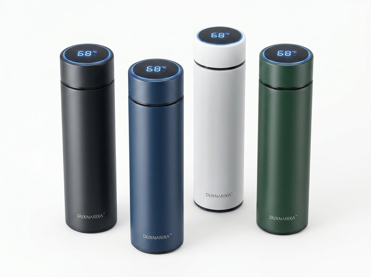 17oz Smart LED Temperature Display Water Bottle – Vacuum Insulated Stainless Steel Travel Bottle, Touch Screen Thermos Flask, Leak-Resistant Commuter Tumbler