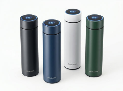 17oz Smart LED Temperature Display Water Bottle – Vacuum Insulated Stainless Steel Travel Bottle, Touch Screen Thermos Flask, Leak-Resistant Commuter Tumbler