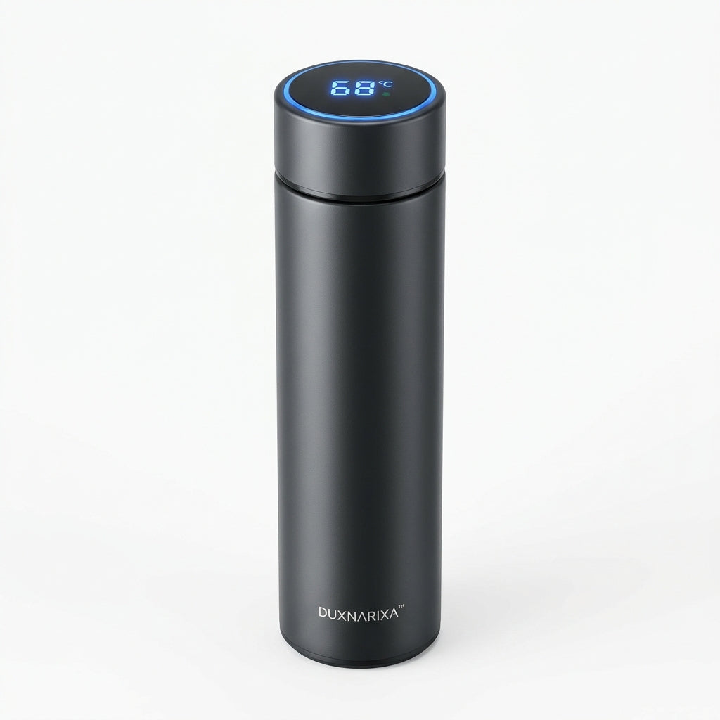 17oz Smart LED Temperature Display Water Bottle – Vacuum Insulated Stainless Steel Travel Bottle, Touch Screen Thermos Flask, Leak-Resistant Commuter Tumbler