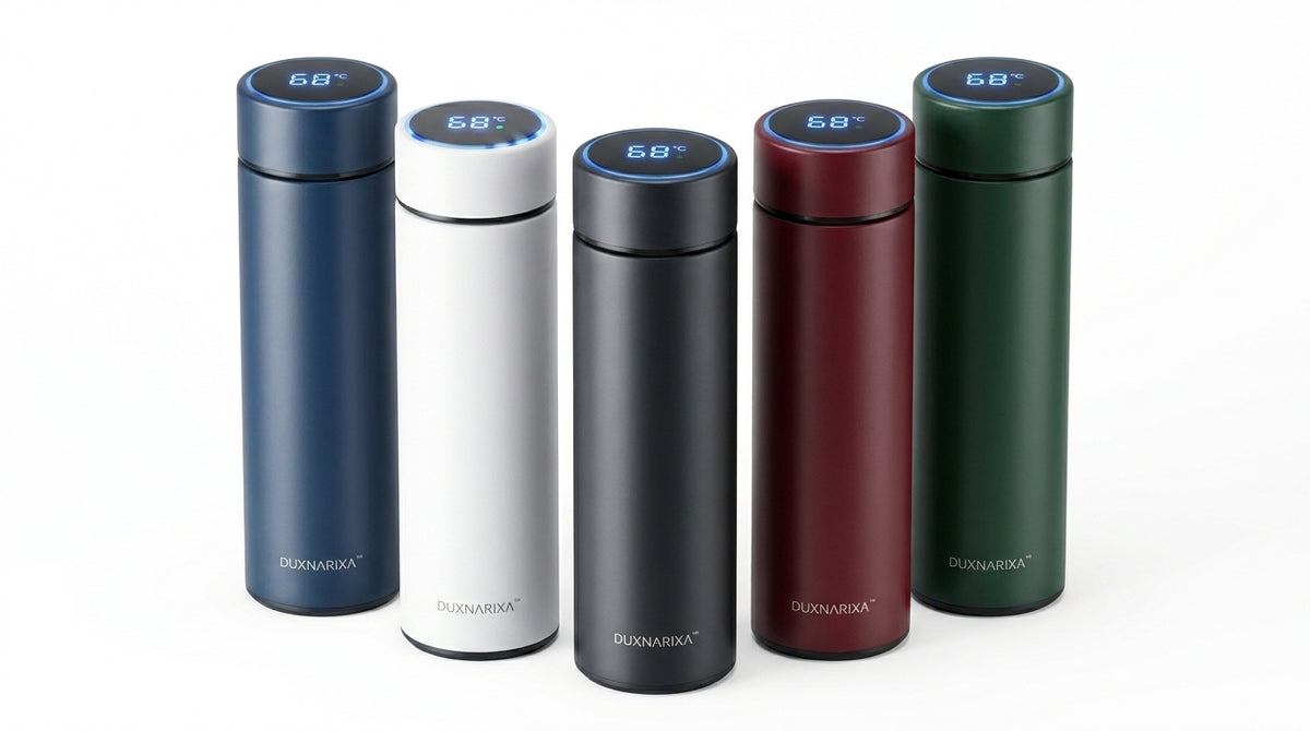 17oz Smart LED Temperature Display Water Bottle – Vacuum Insulated Stainless Steel Travel Bottle, Touch Screen Thermos Flask, Leak-Resistant Commuter Tumbler