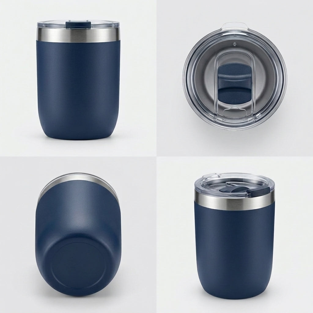 12oz Compact Insulated Coffee Cup – Small Stainless Steel Travel Mug, Reusable Commuter Tumbler with Sip Lid