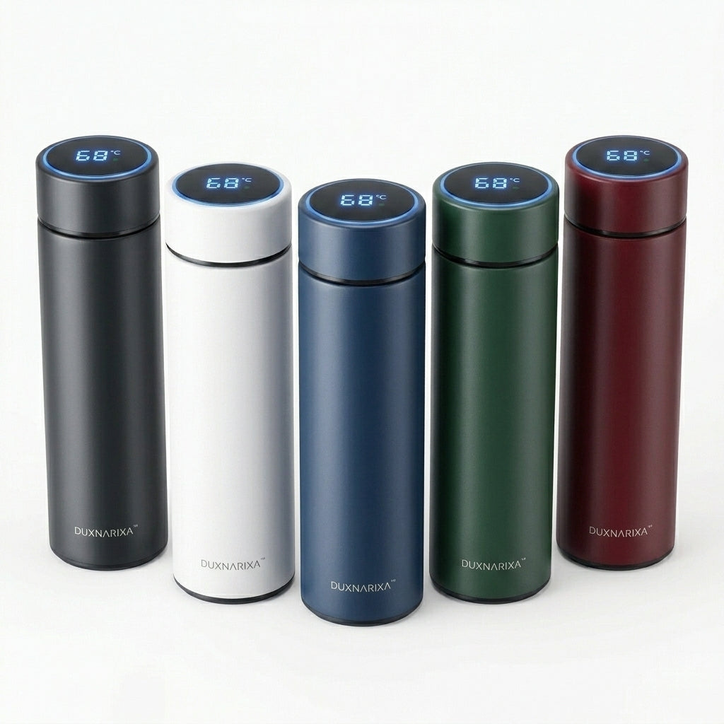17oz Smart LED Temperature Display Water Bottle – Vacuum Insulated Stainless Steel Travel Bottle, Touch Screen Thermos Flask, Leak-Resistant Commuter Tumbler