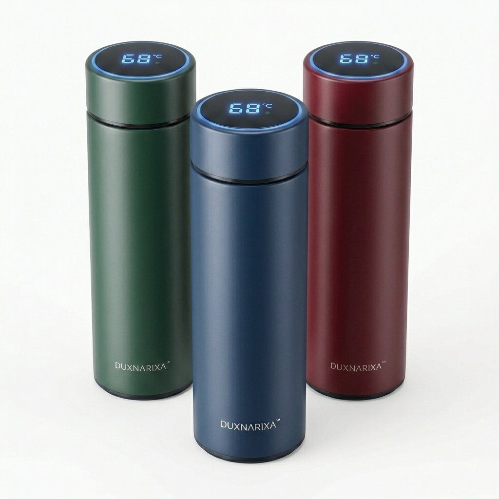 17oz Smart LED Temperature Display Water Bottle – Vacuum Insulated Stainless Steel Travel Bottle, Touch Screen Thermos Flask, Leak-Resistant Commuter Tumbler